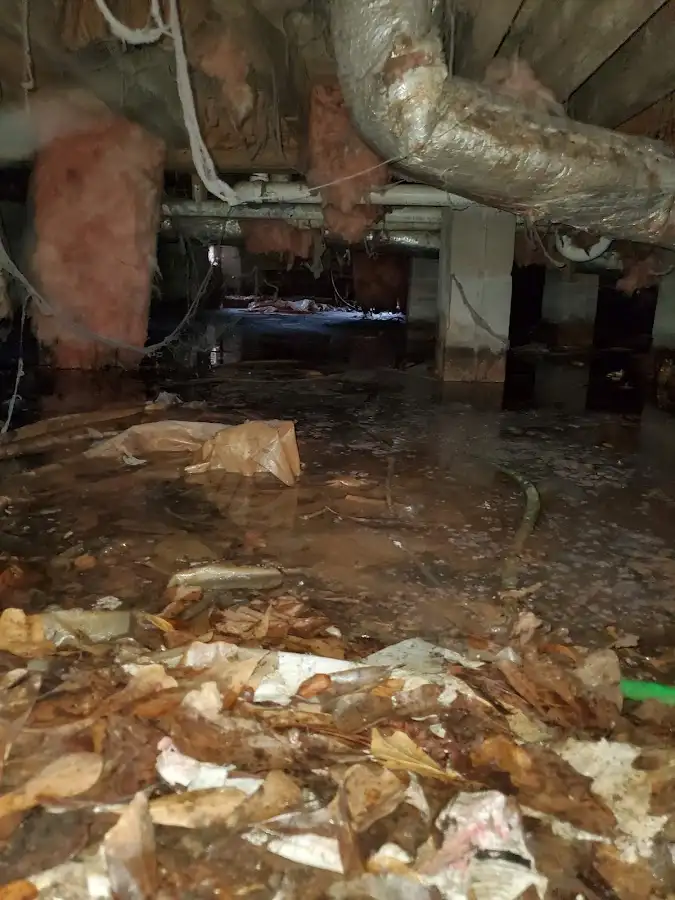 Crawl space flood assessment for Commercial Water Damage Restoration in Vancouver