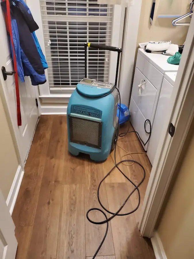 Commercial dehumidifier deployed for Flood Damage Cleanup in Vancouver